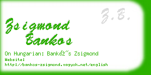 zsigmond bankos business card